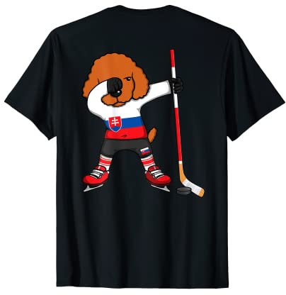 Dabbing Pudel Slowakei Eishockey-Fans Trikot Wintersport T-Shirt