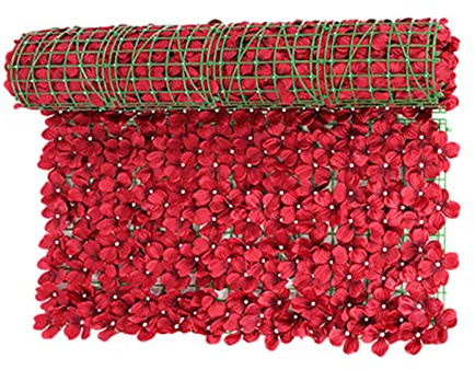 QYEW Brise-vue en lierre artificiel - Protection contre les UV - Pour décoration jardin et cour - Rouge - 1 x 3 m