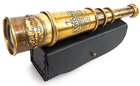 Vintage Spyglass Telescope 16 Inspirational Gifts for Boys - Be Strong & Courageous Engraved Uplifting Pirate Spyglass Gift