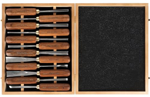 IMOTECHOM 12-Piece Wood Carving Chisel Tools Set, Sharp CR-V Steel Blades