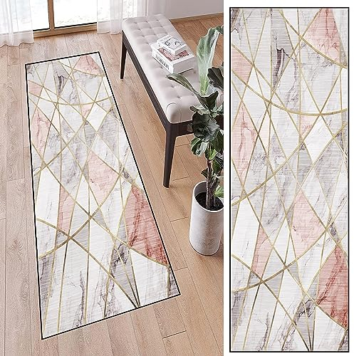 LIJIAO Teppich Läufer, Küchenläufe 60 x 320 cm rutschfest Pflegeleicht Anpassbar Teppichläufer Teppichläufer Flur Modern mit Rutschfester Unterseite für Flur & Wohnraum, C
