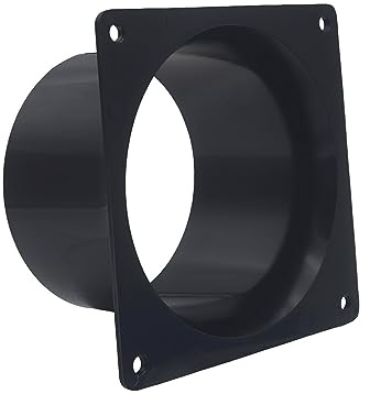 JSIXASO Wandflansch für Lüftungssystem Montage Rundrohr PVC Verbinder Wandflansch Verbinder für Lüftungsrohr(Schwarz 125mm)