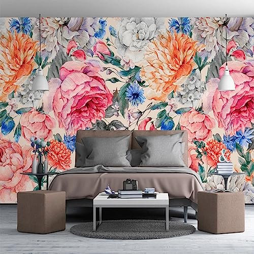 Fototapete 3D Bunte Blume 400 cm B x280 cm H Vlies Tapeten Wandtapete XXL Moderne Wanddeko Wohnzimmer Schlafzimmer Büro Flur