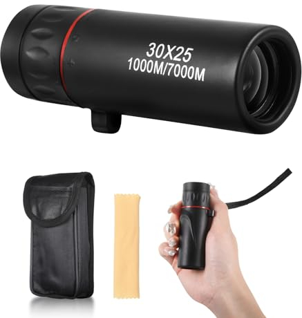 Monokular Teleskop, Tragbares Mini Teleskop, 30x25 HD Nachtsicht Wasserdicht Fernrohr Scope, Mini Fernrohr für Campingjagd im Freien Reisen