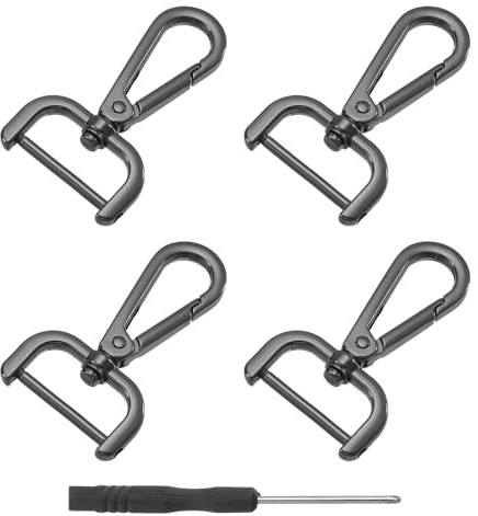 QUARKZMAN Schwenk-Karabinerhaken, D-Ring Abnehmbarer Schnapphaken Metall-Karabinerhaken mit Schraubendreher für die Herstellung von Geldbörsenanhängern