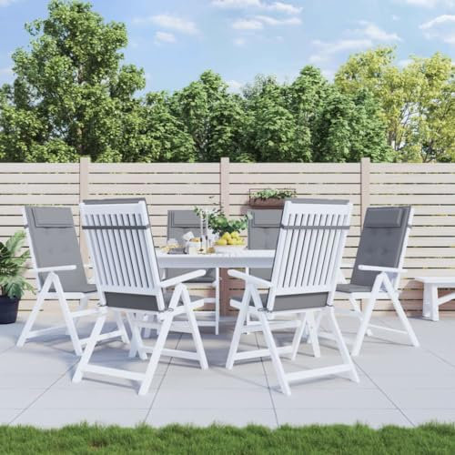 Homgoday Hochlehner-Auflagen 6 STK. Gartenstuhlauflagen Stuhlauflagen Hochlehner Sitzauflagen Sitzkissen Stuhlkissen Polsterauflagen für Hochlehner Gartenstuhl Grau Oxford-Gewebe