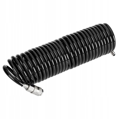 NEO TOOLS Tuyau spiralé 8 x 12 mm/10 m (jusqu'à max. 16 bar, jusqu'à 10 m, en polyuréthane résistant) – Câble d'alimentation en air comprimé, câble du compresseur aux pistolets de soufflage