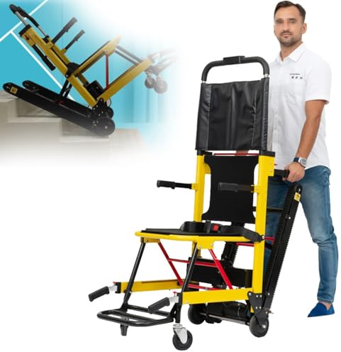 FANGZHL Elektrische Rollstühle Zum Treppensteigen,Treppenliftstuhl Für Ältere Menschen,Elektrischer Handwagen-Treppensteiger,Tragkraft 165 Kg,Für Treppen Hinauf Und Hinunter A