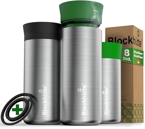 Blockhütte Travel Mug Isotherme Cafe en Acier Inoxydable – 354ml Tasse Isotherme, Mug Thermos gardant la chaleur jusqu'à 8 h - Gobelet Thermique Anti-Fuite, Tasse à Café à Emporter – Vert Foncé