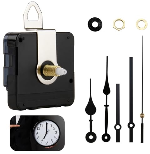 Kit de Movimiento de Reloj de Cuarzo Silencioso con Juegos de Puntero para Reparación y Reemplazo de Relojes DIY, Juego de movimiento del reloj, Eje de 20mm