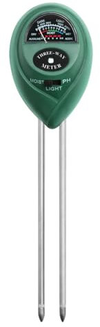 Cncedi Soil Moisture Meter, Soil PH Tester Plant Watering Indicator Water Sensor with PH/Moisture/Temperature for Garden Lawn Farm Outdoor Indoor (No Batteries Required)
