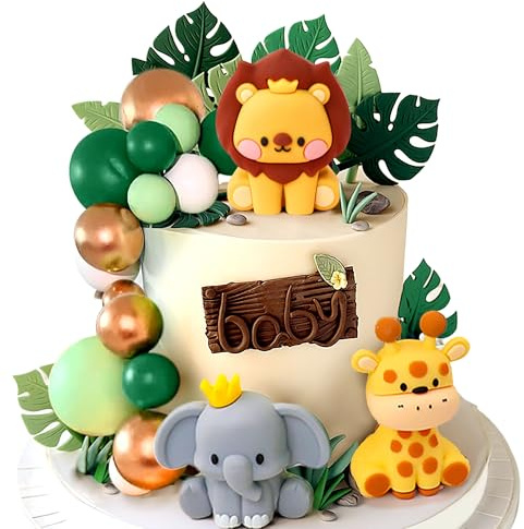 JeVenis Safari Baby Shower Cake Decoration Safari Animals Cake Decorations