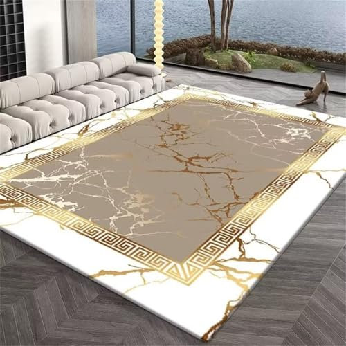 DJHWWD Deko Küche Modern Rechteckiger Khaki-Teppich für Arbeitszimmer, Schlafzimmer, verschleißfester Teppich Auslegware Terrasse Outdoor 70X110CM