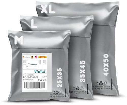 RAGO® Buste per Spedizioni Vinted I Set da 30 pezzi - M-10 pezzi I L-10 pezzi I XL-10 pezzi I Sacchetti Spedizione Buste Plastica I Pacchi per Spedizioni vinted Imballaggio + Busta Porta Documenti C6