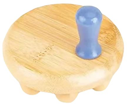 WRITWAA Professionelle Bambus Massagebürste für Hände und Arme Tragbares Handmassagegerät zur Stressreduktion im Büro und Hause Beige Körpermassagerolle