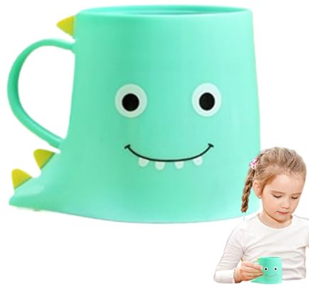Bicchiere porta spazzolino da denti, bicchiere per collutorio, tazza per spazzolino da denti per bambini, a di dinosauro, accessori da bagno portatili per collutorio, per studenti, bambini