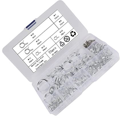QUMIIRITY 75piezas Abrazaderas De Manguera Al Clips De Tubería Para y Agua De Fijaciones Ajustables