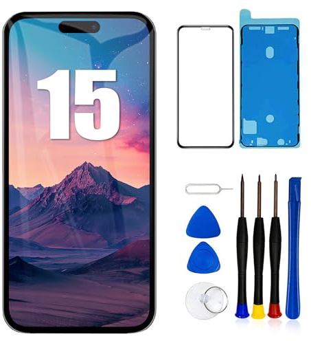 EFAITHLIFE para iPhone 15 Sustitución de la Pantalla LCD 6,1 Pulgadas Conjunto digitalizador de Pantalla Pantalla táctil,con Herramienta de reparación del Conjunto del Bastidor