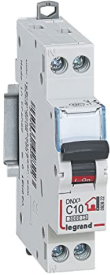 Legrand - Disjoncteur Phase + Neutre - 10A - bornes à vis - 1 module (Lot de 8)