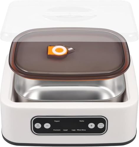 Mixtric Yaourtière Probiotique avec 9 Pots en Verre Yaourtière Temps Et Température Réglables Fermentation du Yaourt/Vin De Riz pour Fromage, Fruits Et Vin,Blanc,1600ML