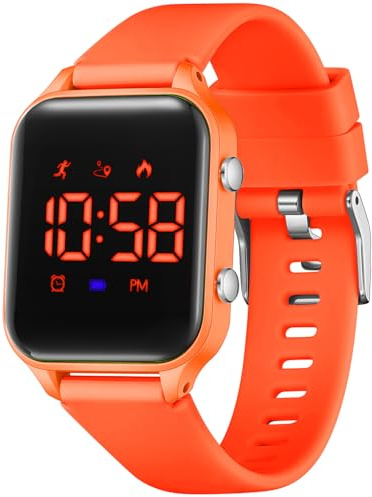 Timever Kids Digital Watches for Boys Girls, Sports Watch with Fitness Tracker, Pedometer, Alarm Clocks, Stopwatch, No App Needed Waterproof Kids Watch, Gift for Teens Student Girls Boys Ages 5-14