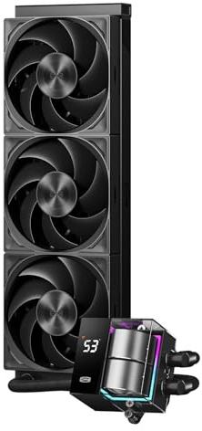 Refroidisseur CPU liquide PCCOOLER DS360 AIO Refroidissement liquide avec moniteur numérique Refroidisseur liquide 360mm pour CPU compatible AMD AM4 AM5 Intel LGA 1700/1851/20XX(DS360Pro Digital)