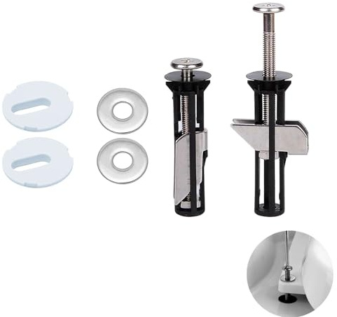 2 Pcs Toilet Seat Fittings,Heavy Duty Toilet Seat Fastener Bolt Kit,Stainless Steel Toilet-Seats Fixing Bolts and Nuts with Washers Replacement Accessories Set Easy Install Suit for Washroom,Restroom