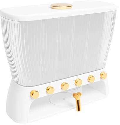 Dispensador de comida seca de seis rejillas, dispensador de cereales, capacidad de 10 kg, con botón dosificador, se puede utilizar para hacer harina, azúcar, arroz, cereales, nueces, frijoles