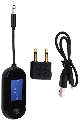 Zunate Kit émetteur-récepteur Bluetooth 5.3 pour Avion pour autoradio/Maison, Faible Latence Transmetteur sans Fil HiFi Adaptateur Audio pour Avion Indispensables de Voyage pour la