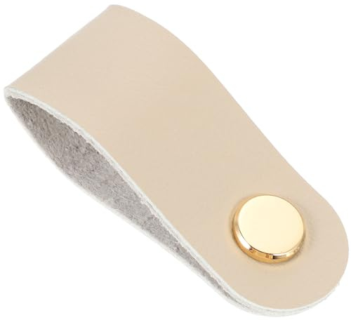 COHEALI 2Pcs Leather Cable Straps Cord Organizer Tie Holder for Electronics, 12Mm Gold Head Wire Management Tool Set with Drawer Handle Design, Suitable for Desk and Travel Use