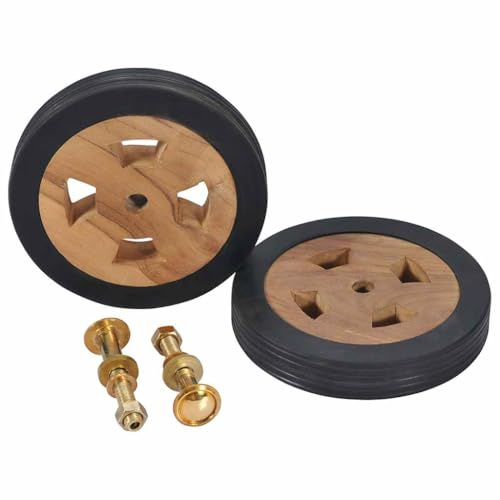 Generico Rotelle di Ricambio per Lettini Prendisole 2pz Massello di Teak,Mobili,Accessori per mobili da esterni-48016