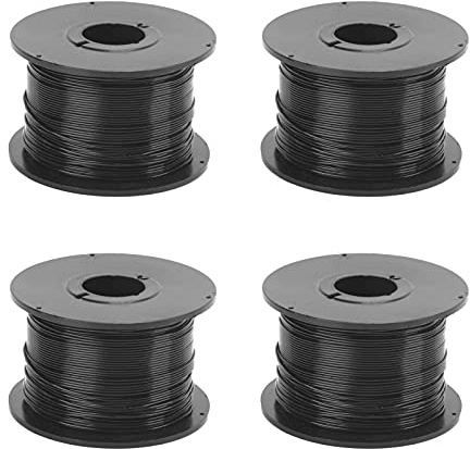 Hyuduo 4 Piezas Bridas Metálicas para Cables de Jardín Sujeción Reutilizable Alambre de Hierro Galvanizado Cortable 0,8 Mm Recubierto de PVC Flexible para Atar Cables Ramos de