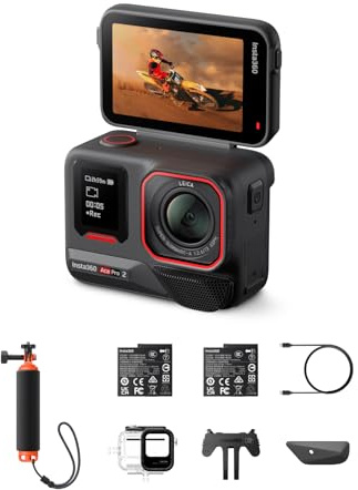 Insta360 Ace Pro 2 Dive Bundle -8K Waterproof Action Camera Co-Engineered with Leica, 1/1.3 Sensor, Dual AI Chip, Leading Low Light, Superior Audio, Flip Screen & AI Editing for Vlogs, Motorcycling