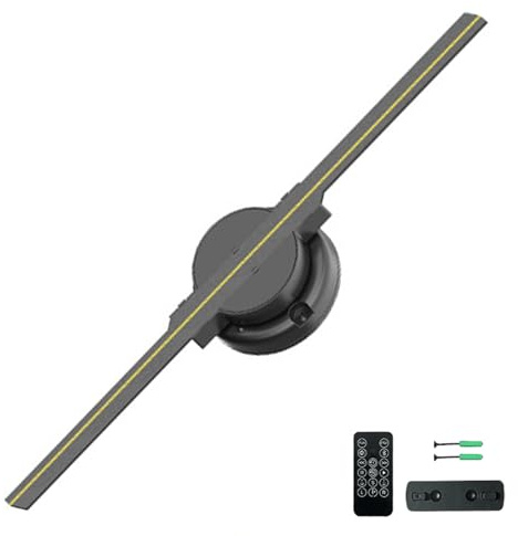 Proyector Holográfico 3D LED con Control por Bluetooth Y Aplicación, ángulo Ajustable Y Brillo, Ideal para Publicidad, Exposiciones, Tiendas Y Bares 32cm