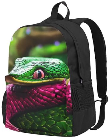 PPHGUT Mochila de gran capacidad con estampado de serpiente verde, resistente al agua, para amantes del aire libre, senderismo