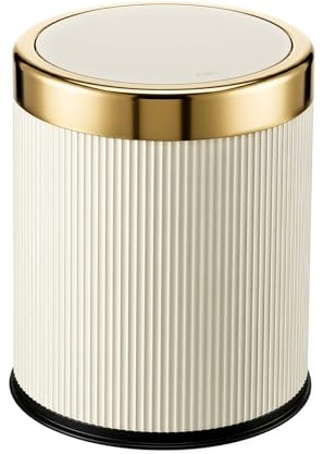 ANYVOYAGE Luxury Oval Press-Type Trash Can – Modern Step-Free Waste Bin for Home, Office, Bathroom, 27×22 cm
