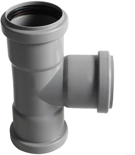 TDCuizent 50mm Plastic Pipe 90 Degree Tee Connector Quick Connect Waterproof Leakproof Three-Way Fitting for Home Garden Plumbing Drainage Systems Efficient Water Flow Gray
