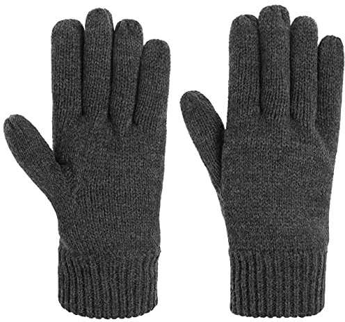 Lipodo Gants en Tricot Thinsulate 3M Femme/Homme - avec doigts doublure Hiver automne-hiver - M anthracite
