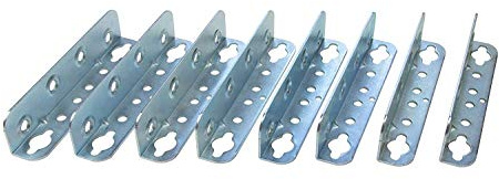 Gedotec Möbelverbinder Metall Bettverbinder HS mit Schlüssellochstanzung | Höhe 127 mm | Einhängeverbinder mit Sicherungslöchern | Winkel Metall verzinkt | 8 Stück - Bettwinkel-Verbinder zum Schrauben