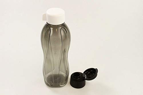 TUPPERWARE To Go Eco 1,0L schwarz C138 + Ersatzdeckel Trinkflasche Ökoflasche