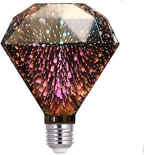 EONYUANGUO Ampoule de feu d'artifice 3D LED ampoules vintage, Ampoule de Noël E27 3D pour chambre à coucher table de chevet salon mariage décoration de noël (diamant)