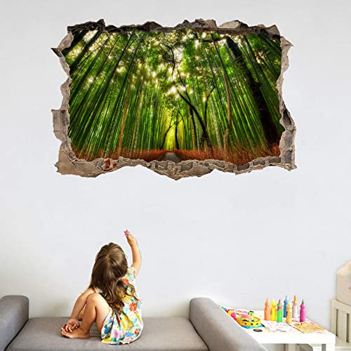 Kuletkear Bambus 3D Wandtattoo Wandaufkleber Wandsticker Wanddeko Bäume Wandbilder für Wohnzimmer Schlafzimmer Badezimmer Flur Küche Möbel Aufkleber 70 cm x 110 cm