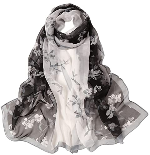 FAIRYGATE Chiffon Retro Schal Damen Leichtes Halstuch Seiden Chiffon Halstuch für Mädchen Frauen Halstuch Kopftuch
