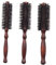 KAYLRE 3 PCS Haarbürsten aus natürlichen Wildschweinborsten, Rundbürsten (Durchmesser: 5cm 4.7cm 4cm) für langes und kurzes Haar