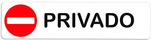 Becral® - Adhesivo de Vinilo PRIVADO | Pegatina puerta de VINILO | Señal informativa | Cartel Puerta 200x50mm