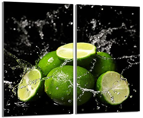 Herdabdeckplatten 2 Teilig 2x30x52 cm Ceranfeldabdeckung Küche Elektroherd Induktion Herdschutz Spritzschutz Glasplatte Schneidebrett, Limette Grün