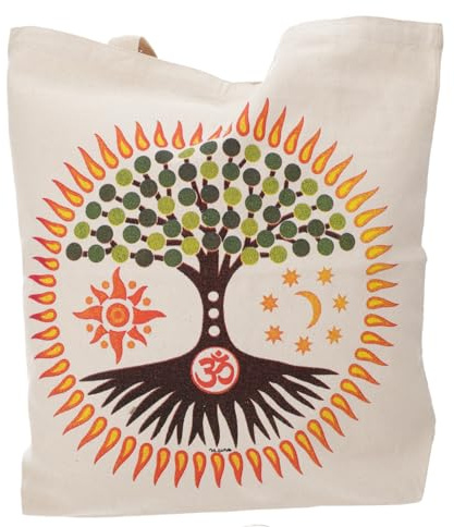 GURU SHOP No time Shopper Tasche, stabile Einkaufstasche, Tree of life