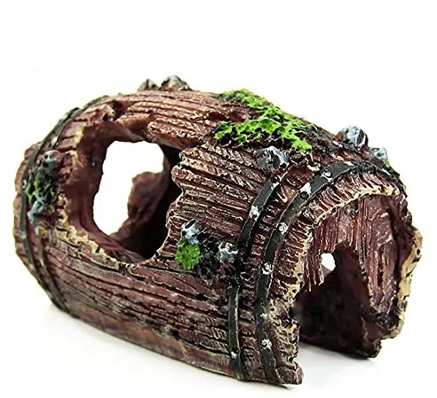 YANGWEN Decorazioni Acquario, 1 Pezzi Acquario Barile Rotto Decorazione Grotta Serbatoio Acquario Decoro Aquarium Hideout Cave per Piccoli Gamberetti Decorazione Acquario