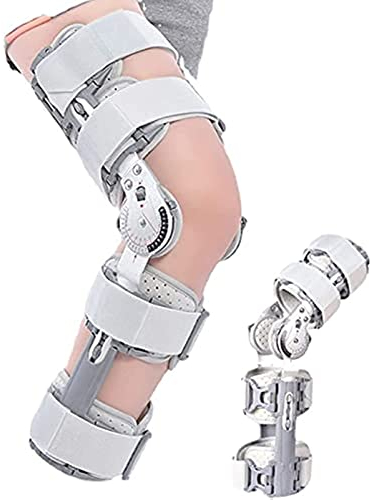 HSRG Aufklappbare Kniebandage, ROM-verstellbare Post-OP-Kniebandage, Knieorthese Mit Schultergurt, Hilft Bei Stabilisiertem Knie Bei Arthritis/ACL/Meniskusriss/Sportverletzungen/Laufen