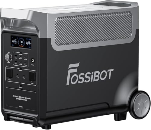 FOSSiBOT F3600 Pro Générateur Solaire Portable, 3840Wh LiFePO4 avec 3 sorties CA 230 V CA 3600W (crête 7200 W), Station Électrique Portable, stockage rapide de courant pour voyage, camping